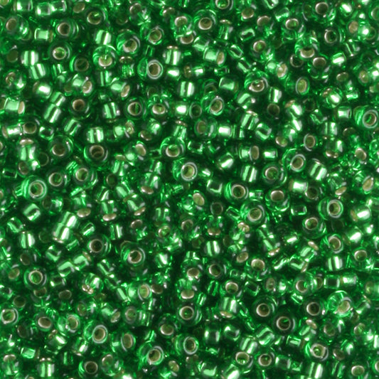 15-0016 Silver Lined Transparent Peridot Green