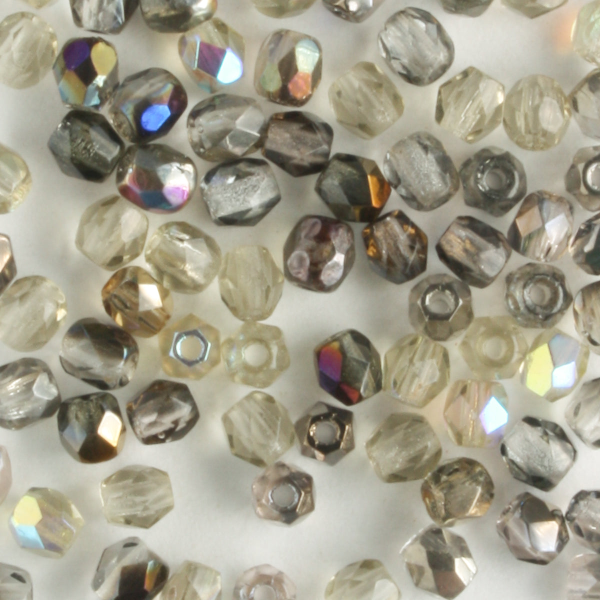 3mm Round Fire Polish Mix Storm Cloud