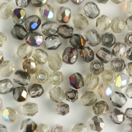 3mm Round Fire Polish Mix Storm Cloud