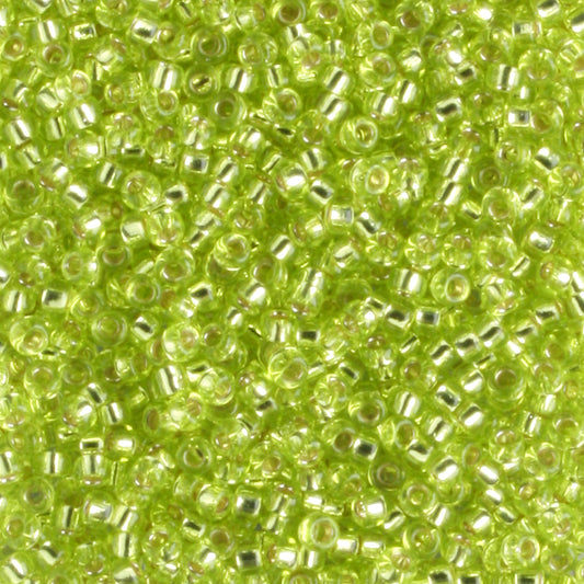 15-0014 Transparent Silver Lined Yellow Green
