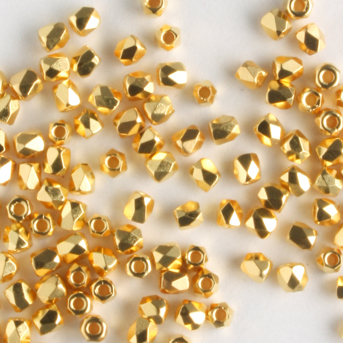 True 2mm Round Fire Polish Crystal Gold Plate