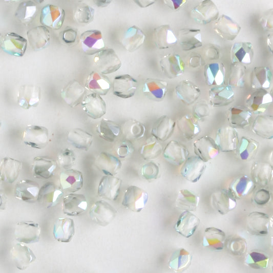 True 2mm Round Fire Polish Crystal Blue Rainbow