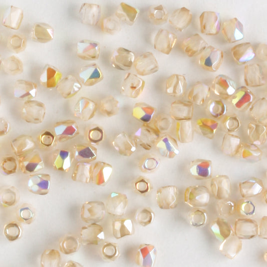 True 2mm Round Fire Polish Crystal Lemon Rainbow