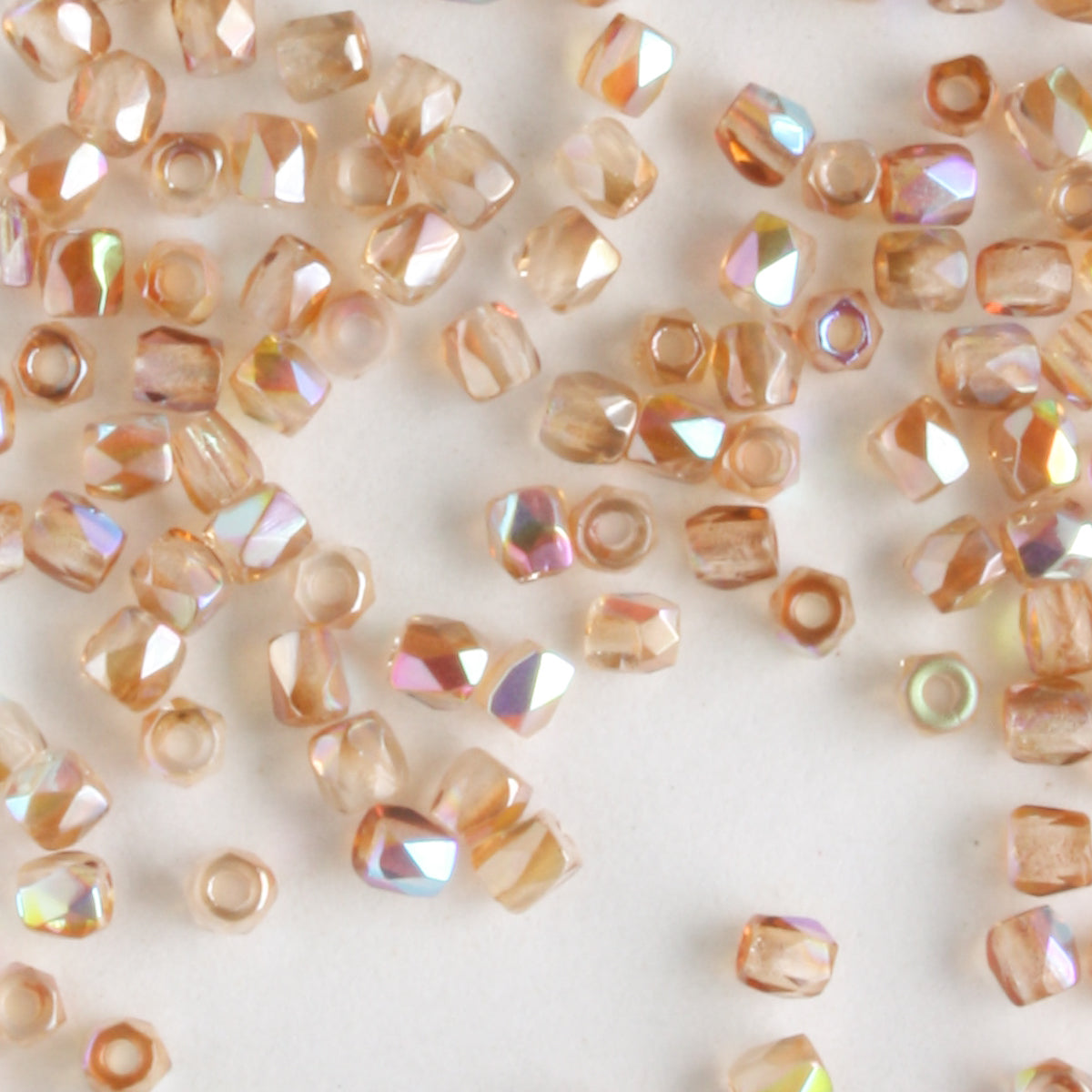 True 2mm Round Fire Polish Crystal Brown Rainbow