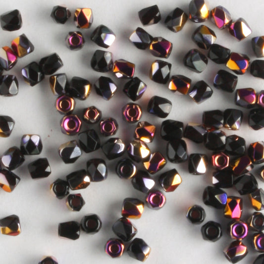 True 2mm Round Fire Polish Jet Slipert
