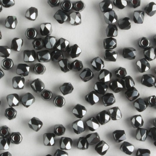 True 2mm Round Fire Polish Jet Full Chrome