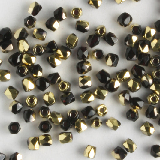 True 2mm Round Fire Polish Jet Amber