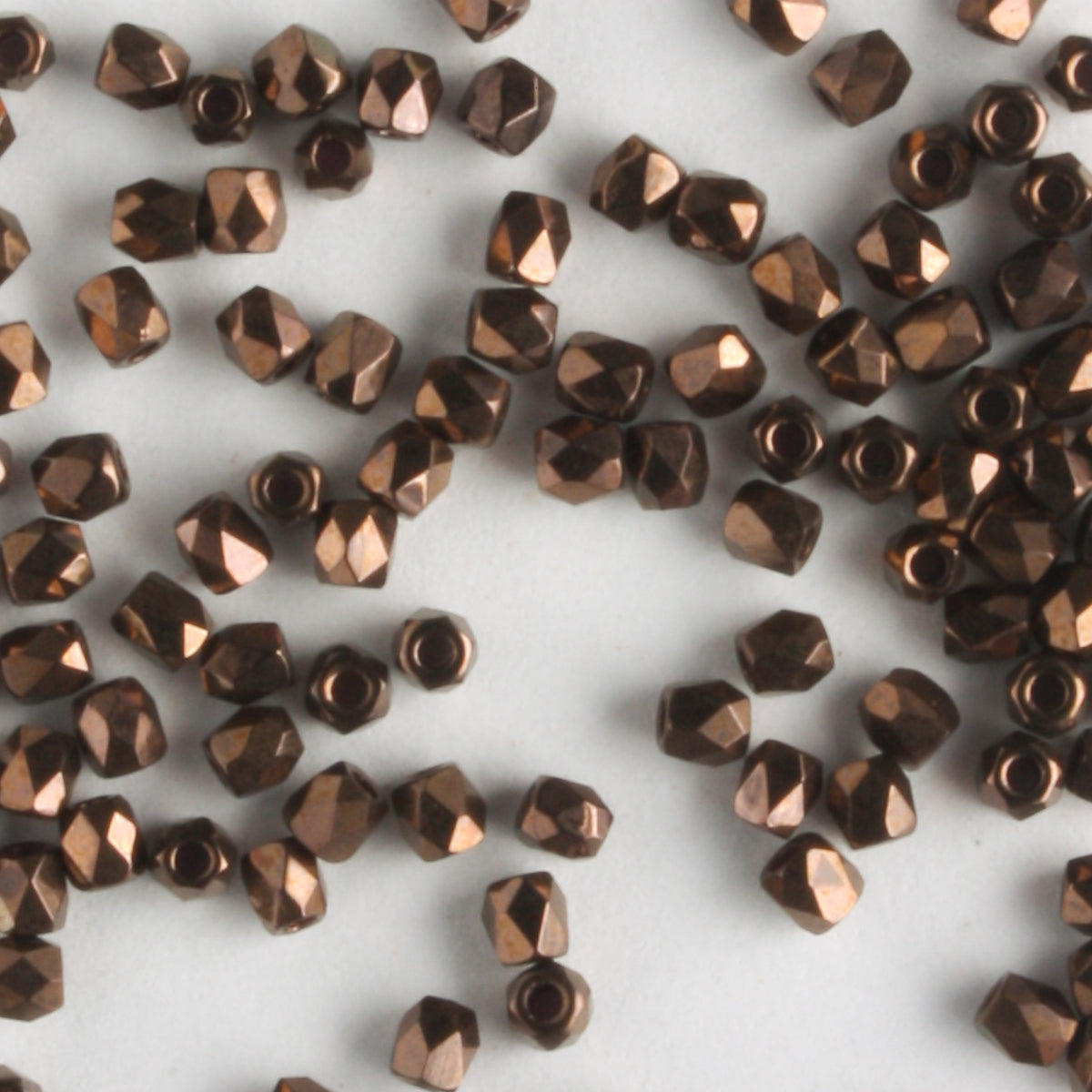 True 2mm Round Fire Polish Jet Bronze