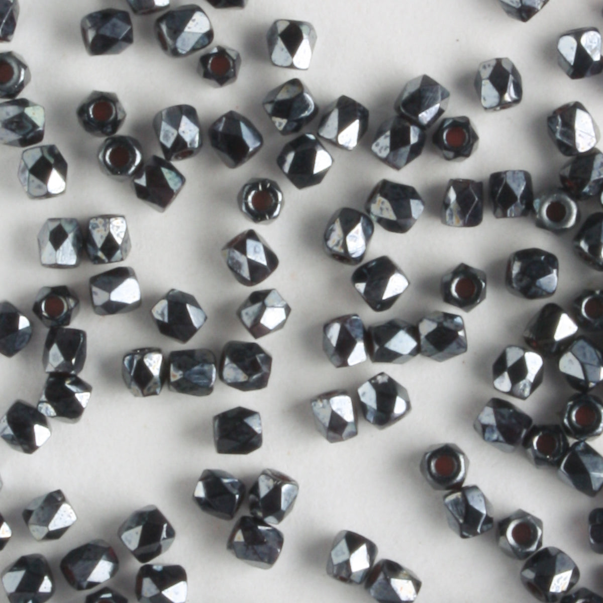 True 2mm Round Fire Polish Jet Hematite