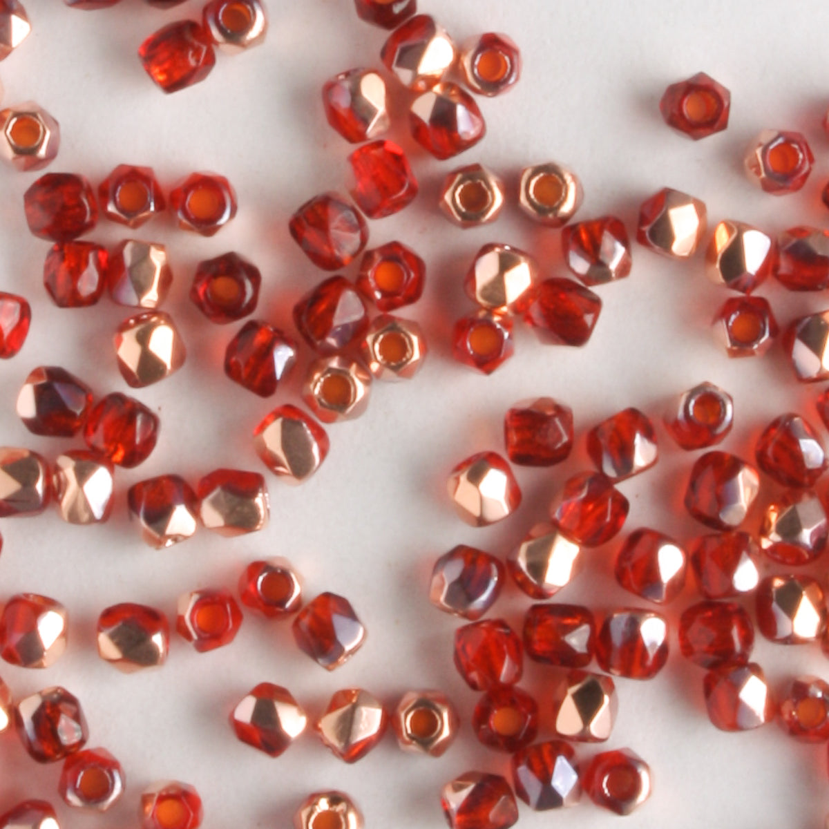True 2mm Round Fire Polish Siam Capri Gold