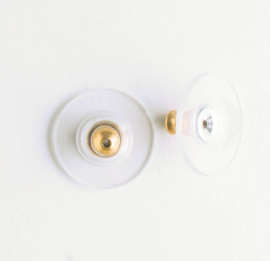 Earring Back - Gold and Plastic - pair