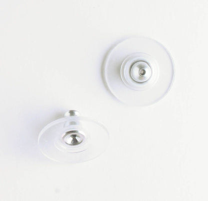 Earring Back - Silver and Plastic - pair