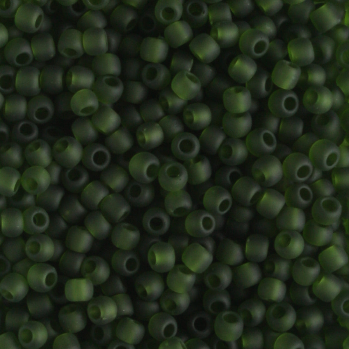 11/0 Transparent Frosted Olivine - 10 grams