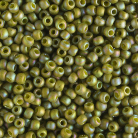 11/0 Semi Glazed Rainbow Olive - 10 grams