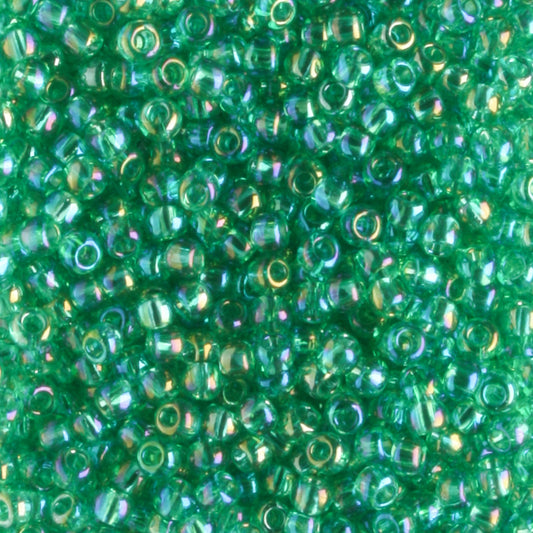 11/0 Transparent Rainbow Dark Peridot - 10 grams