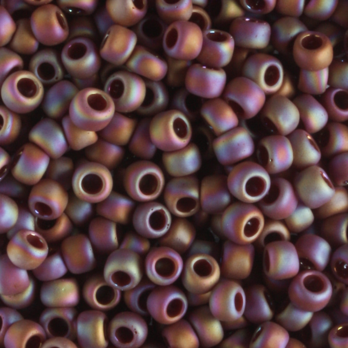 8/0 Opaque Rainbow Frosted Oxblood - 10 grams