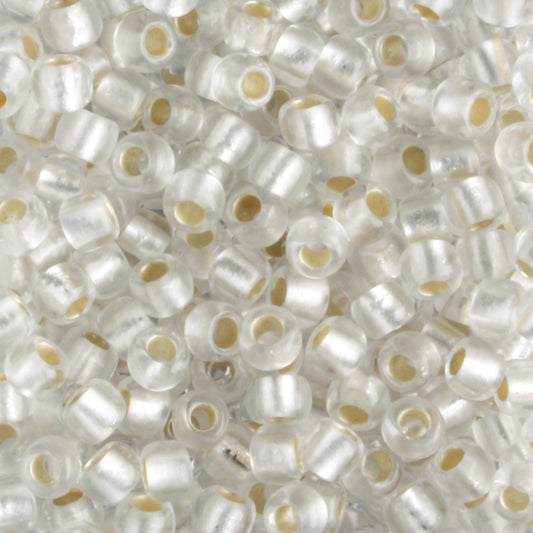 8/0 Silver Lined Frosted Crystal - 10 grams