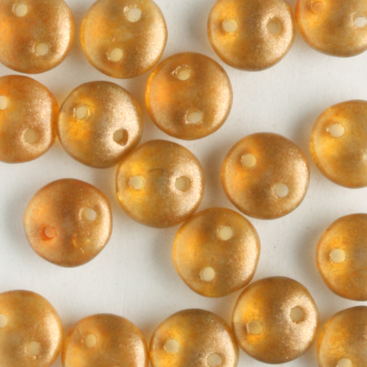2 Hole Lentil Halo Sandlewood - 50 beads