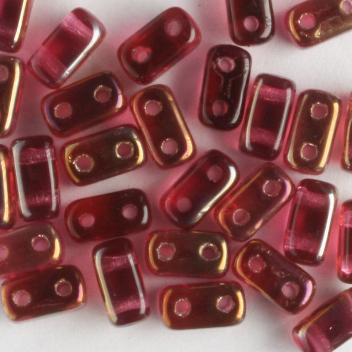 2 Hole Brick Fuchsia Twilight - 50 beads