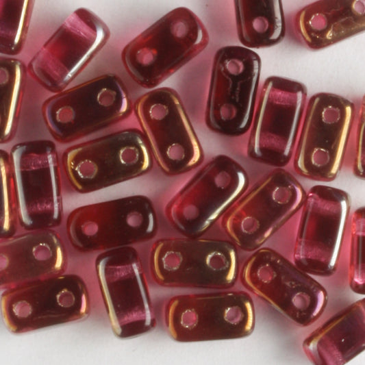 2 Hole Brick Fuchsia Twilight - 50 beads