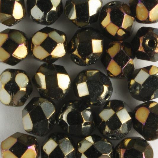 6mm Round Fire Polish Iris Brown