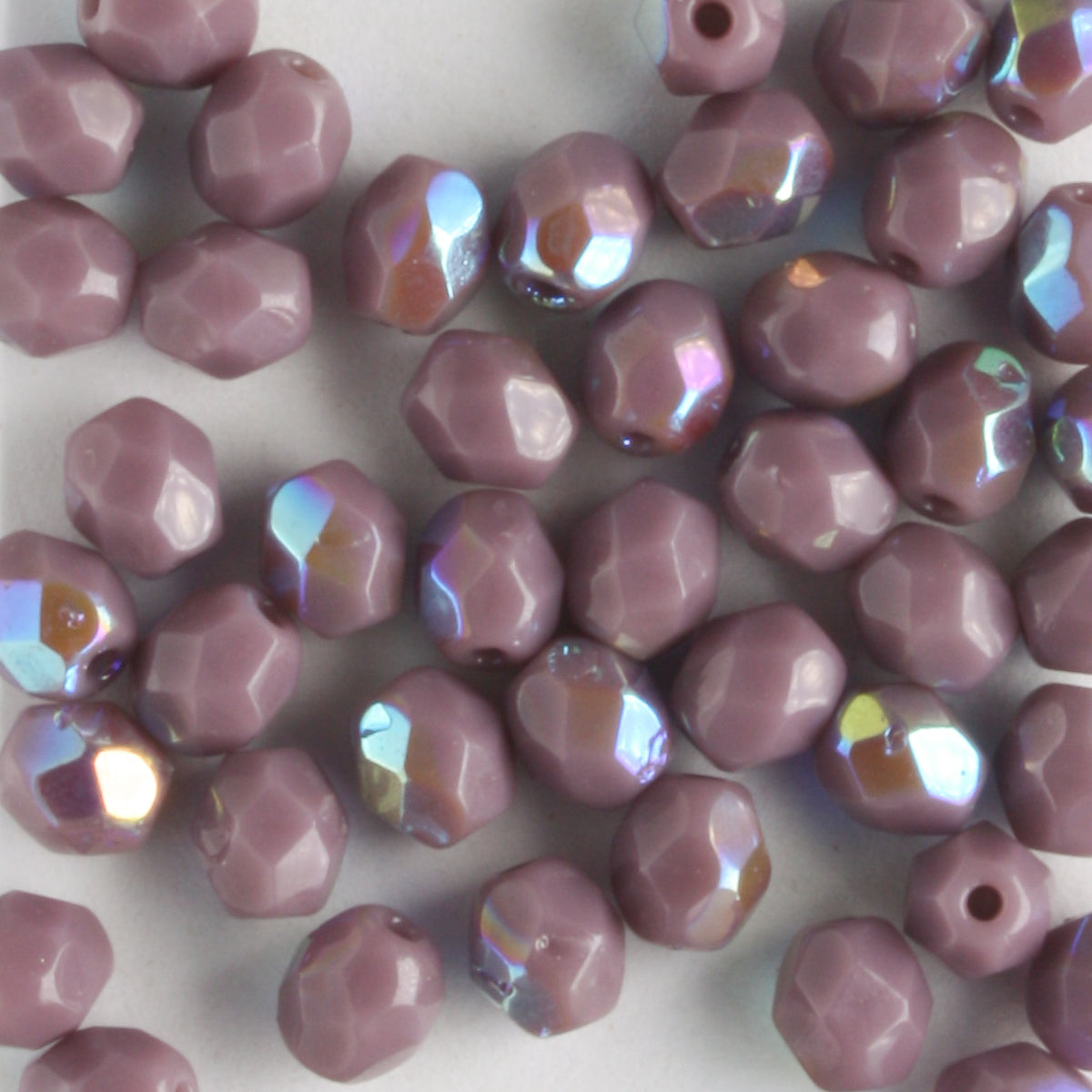 4mm Round Fire Polish Opaque Purple AB