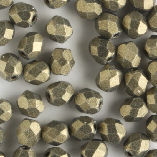 4mm Round Fire Polish Metallic Suede Gold