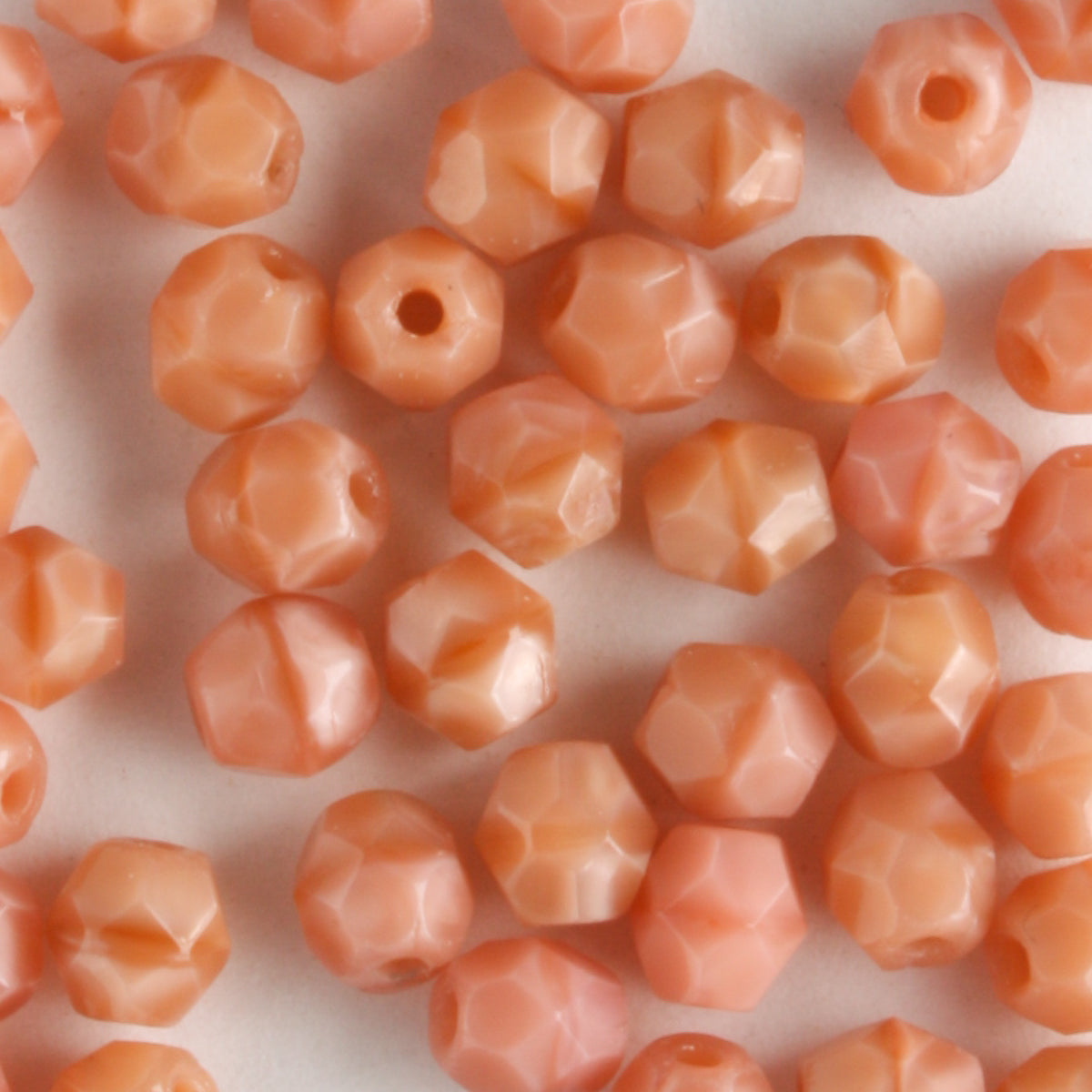 4mm Round Fire Polish Pink Coral