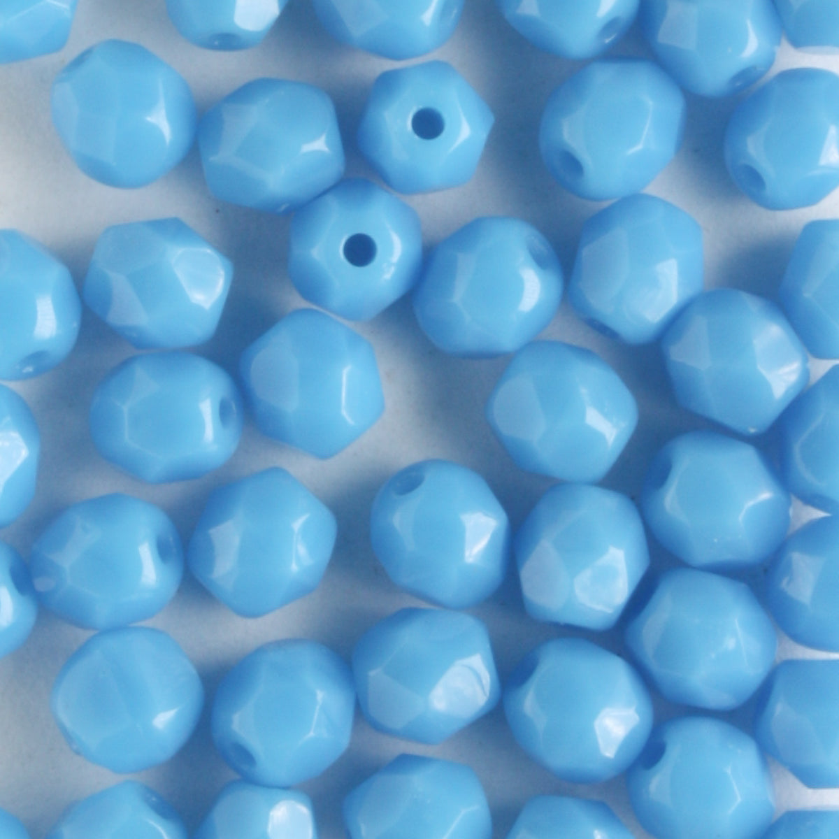 4mm Round Fire Polish Opaque Blue Turquoise