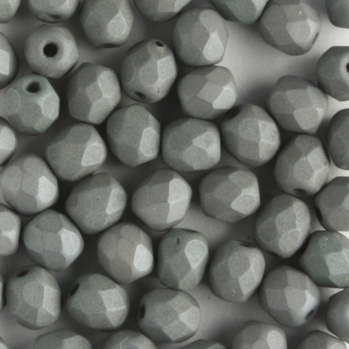 4mm Round Fire Polish Saturated Grey