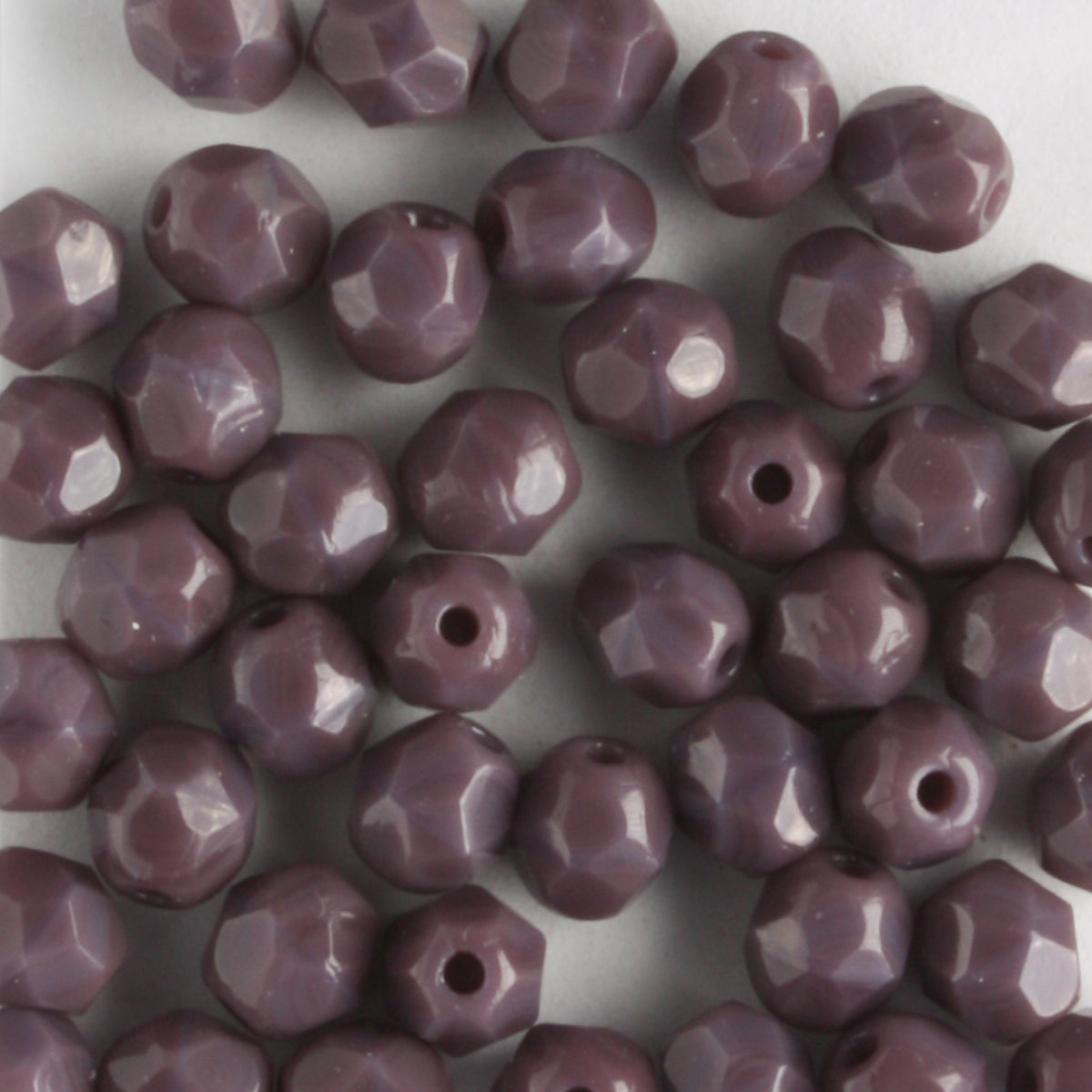 4mm Round Fire Polish Opaque Purple