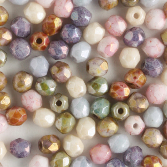 3mm Round Fire Polish Opaque Luster Mix