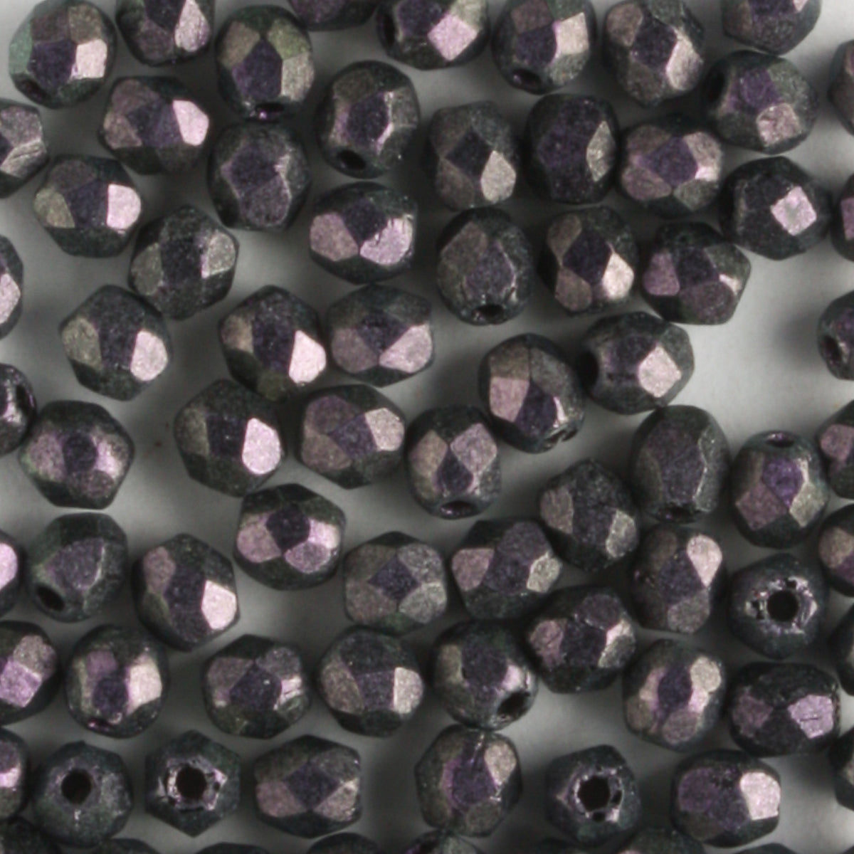 3mm Round Fire Polish Polychrome Black Currant