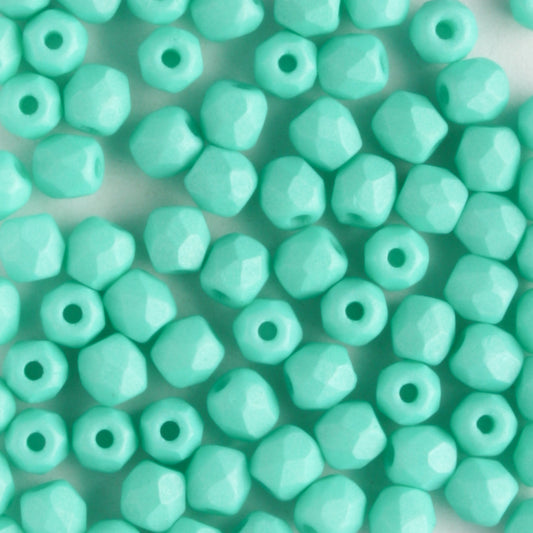 3mm Round Fire Polish Saturated Teal