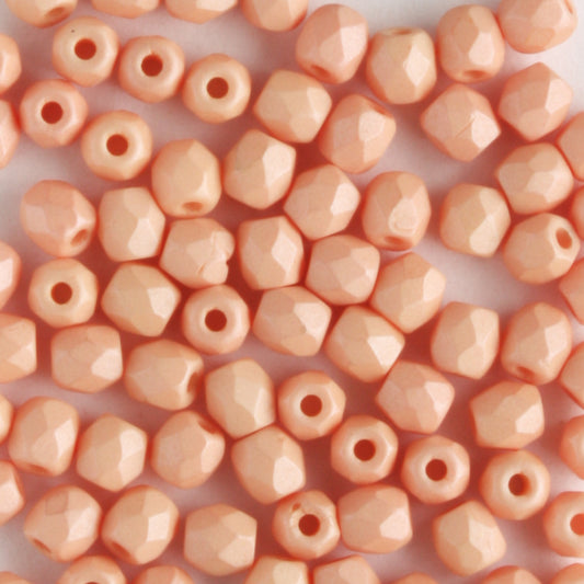 3mm Round Fire Polish Saturated Peach