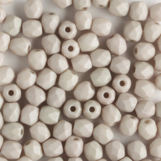 3mm Round Fire Polish Saturated Mushroom