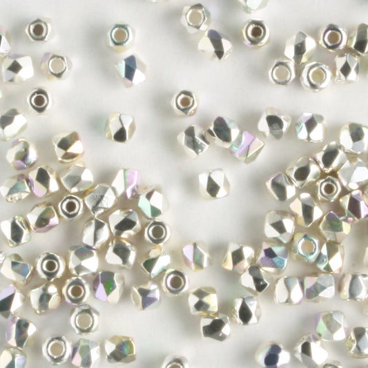 True 2mm Round Fire Polish Silver AB