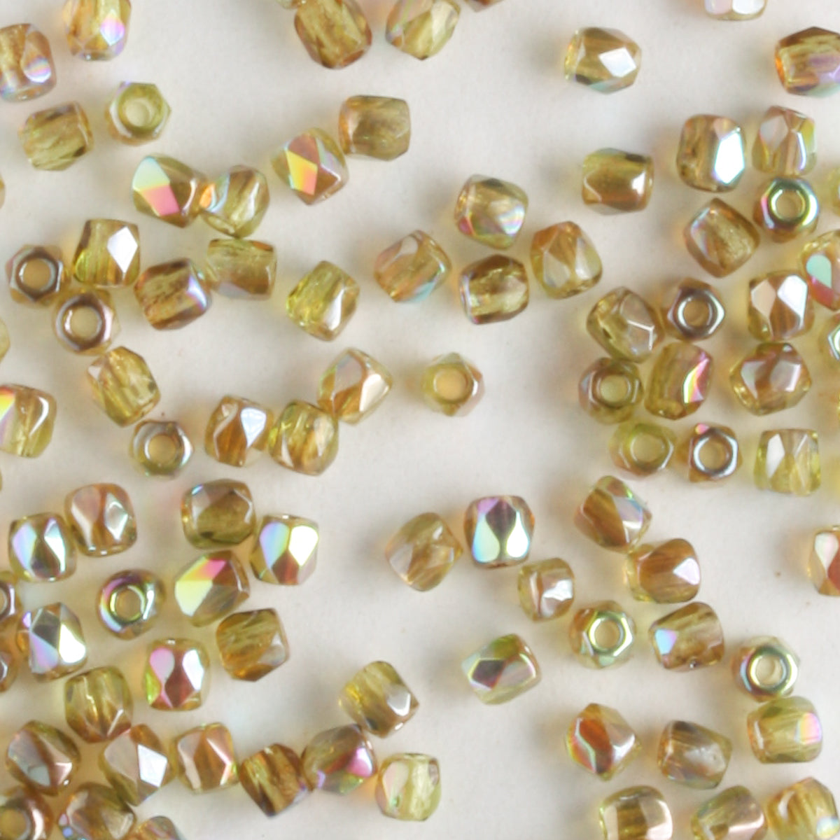 True 2mm Round Fire Polish Olive Brown Rainbow