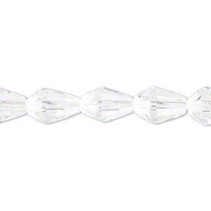 12x8mm Teardrop Crystal Clear - 10 beads
