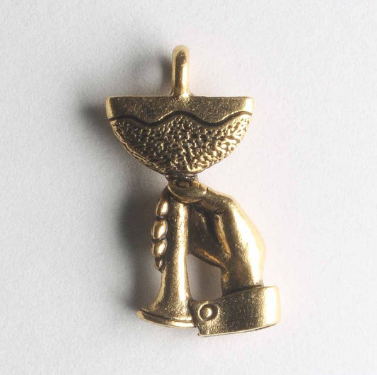 Charm - Glass with Hand