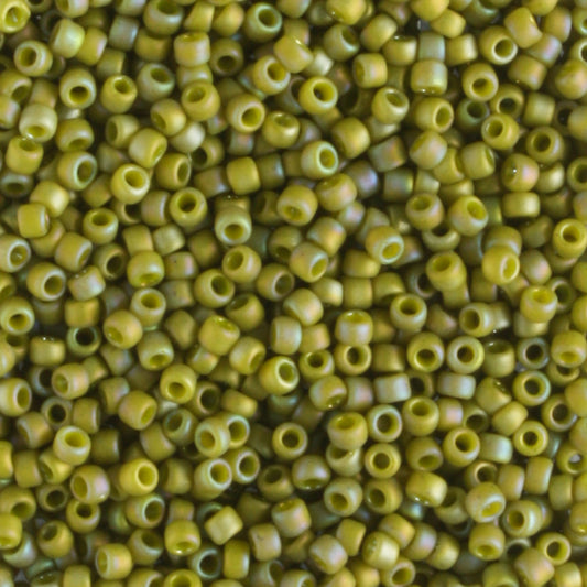 15/0 Semi Glazed Rainbow Olive - 5 grams