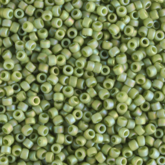 15/0 Semi Glazed Rainbow Honeydew - 5 grams