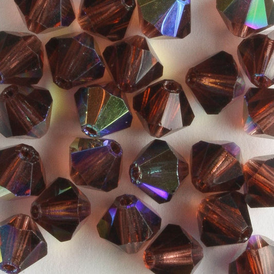6mm Bicone Light Burgundy AB