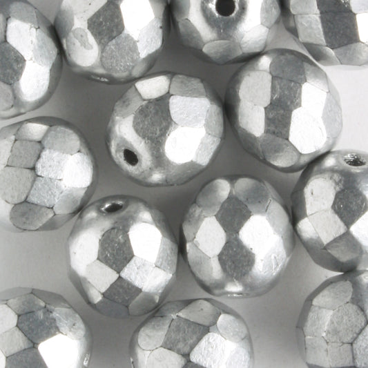 8mm Round Fire Polish Silver