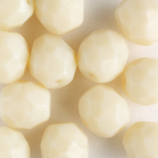 8mm Round Fire Polish Ivory