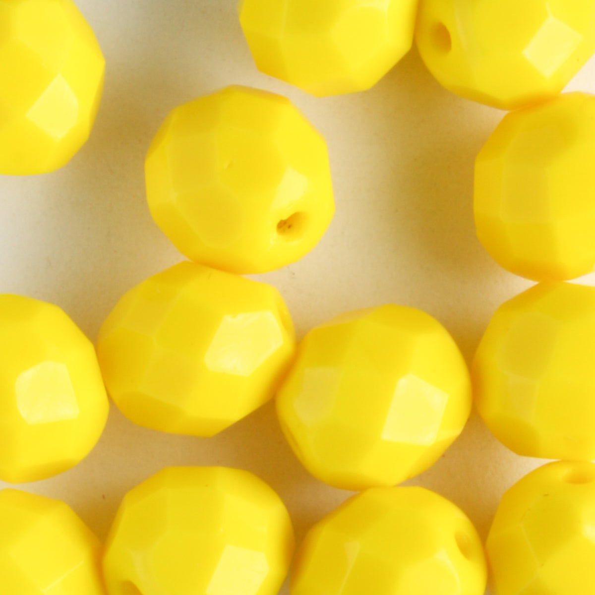 8mm Round Fire Polish Opaque Yellow