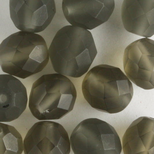 8mm Round Fire Polish Matte Gray
