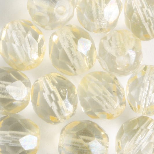 8mm Round Fire Polish Pale Yellow