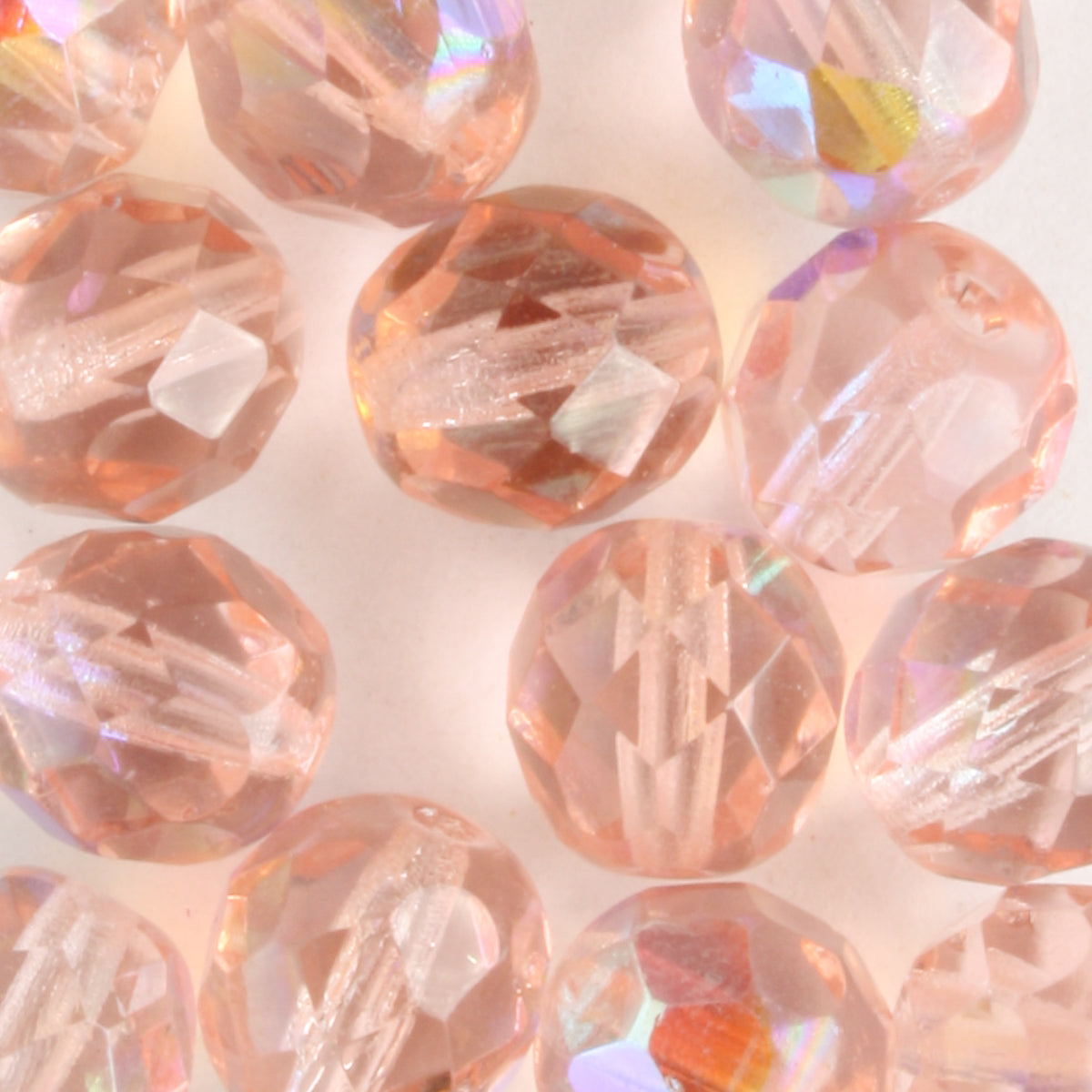 8mm Round Fire Polish Pink AB
