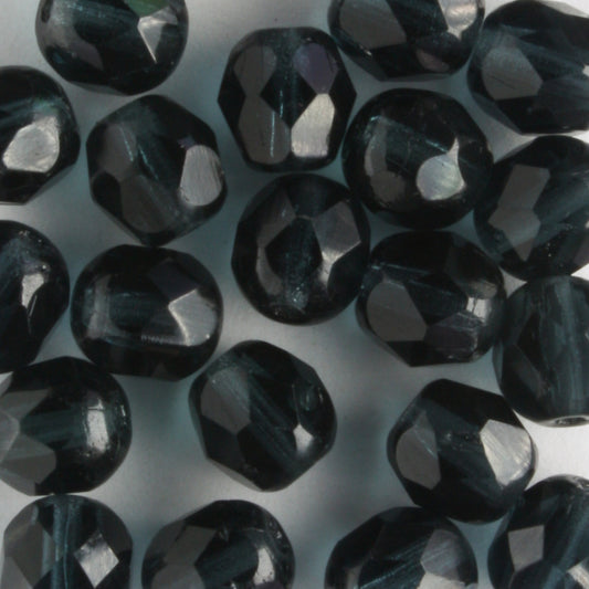 6mm Round Fire Polish Dark Blue
